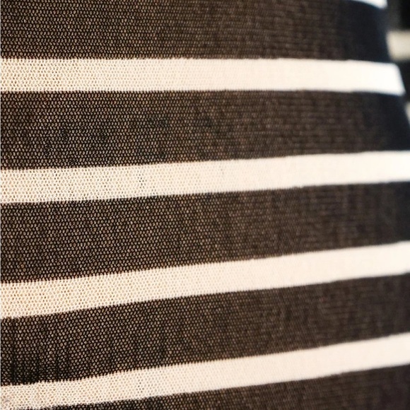 Jean Paul Gaultier Soleil Black & Cream Striped Sheer Bow Dress - Picture 12 of 13